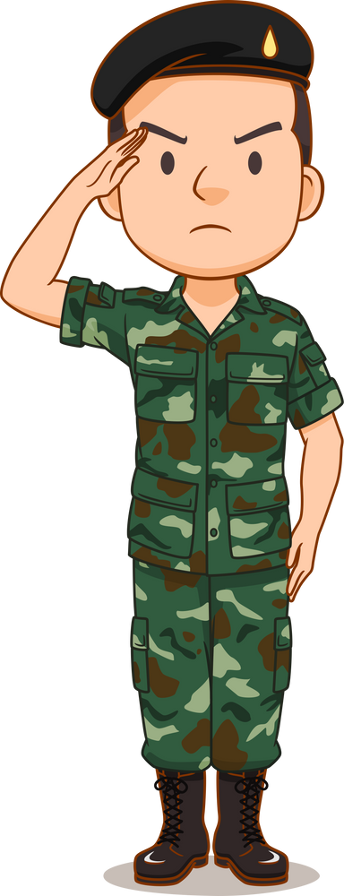 Cartoon character of soldier.